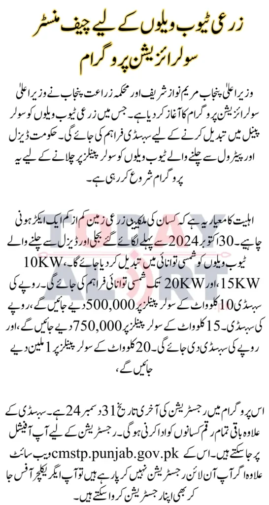 How to Apply for Chief Minister Solarization Program For Agriculture Tubewells - Get Upto 10 Lakh Subsidy